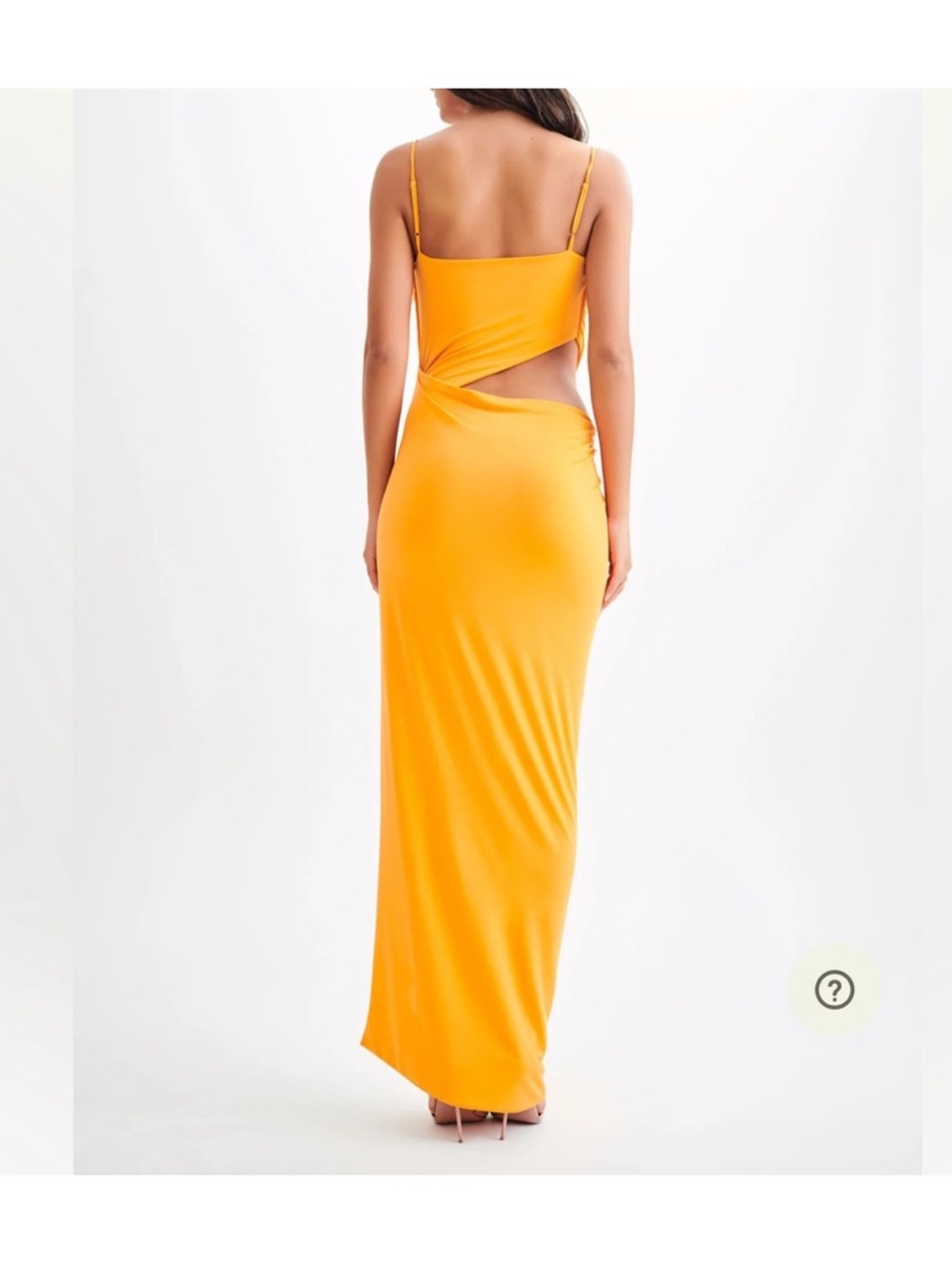 NWT Meshki Jemma Orange Sherbert Stretch Dress Cut Out Maxi Dress - Picture 3 of 7